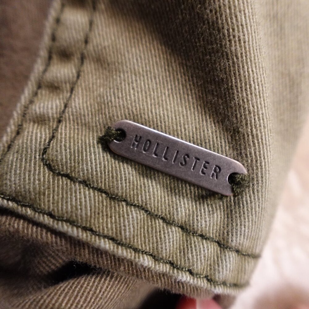 Hollister Jacket Women's extra small Army Green Waist Military Field Chore Coat - Picture 2 of 13